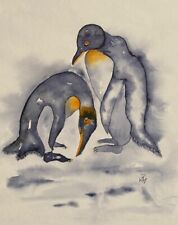 Pinguine riginal aquarell gebraucht kaufen  Deutschland