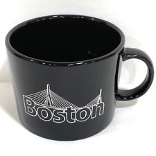 Black with White Graphics Boston Massachusetts Coffee Cup Mug 10 ounces, used for sale  Shipping to South Africa