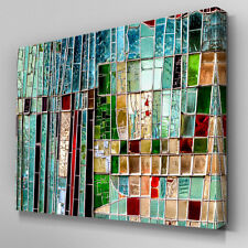 AB962 Moderno Verde Mosaico Vidrio Lona Arte Pared Imagen Abstracta Impresión Grande segunda mano  Embacar hacia Mexico