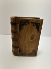 Usado, Vintage Rústico Secreto Esconder Livro Articulado Caixa de Madeira Feito à Mão Madeira comprar usado  Enviando para Brazil