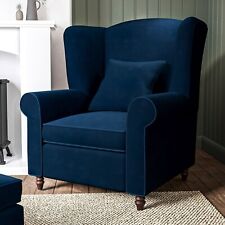 Blue velvet armchair for sale  HUDDERSFIELD