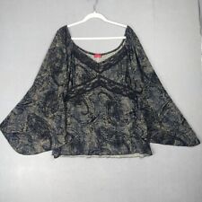 Blusa Talent USA Y2K Feminina 2X Preta Paisley Boêmia Hippie Chic Festival comprar usado  Enviando para Brazil