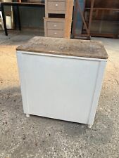 Vintage White Painted Laundry Basket Toy Box with Hinged Lid, used for sale  Shipping to South Africa
