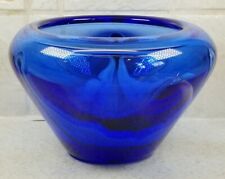 Signed Labino 5-1976  Pulled Design Blue Art Glass Bowl 4" Excellent!  for sale  Shipping to South Africa