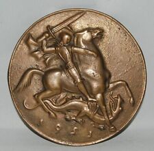 Plakette, Arno Breker, St. Georg, Drachentöter, Heiliger, Buderus Kunstguss 1953, usado comprar usado  Enviando para Brazil