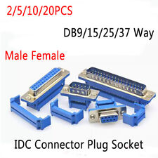 2/5/10/20 Pçs DB9/15/25/37 Vias Macho Fêmea IDC Conector Plugue Soquete D-Sub Azul comprar usado  Enviando para Brazil