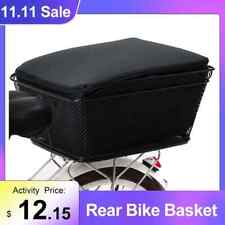 Used, Rear Bike Basket Bag Large Capacity Metal Wire Basket Waterproof Rainproof Cover for sale  Shipping to South Africa