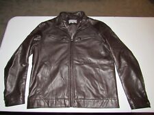 Jaqueta de couro sintético masculina marrom escuro com zíper Michael Kors tamanho G comprar usado  Enviando para Brazil