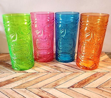 Usado, 4 vasos de plástico TIKI vasos polinesia Hawai fiesta multicolores segunda mano  Embacar hacia Argentina