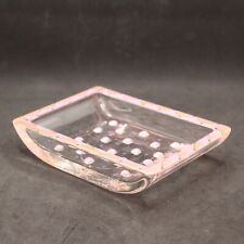 Studio Art Glass Bathroom Soap Dish Signed Steve Smyers Pink Polka Dots for sale  Shipping to South Africa