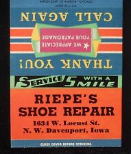 1950s Riepe's Shoe Repair 1634 W. Locust St. 5 Points Davenport IA Scott Co MB, usado comprar usado  Enviando para Brazil