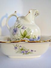 WALILO WARE Porcelain Large Size Floral WASH BASIN & PITCHER SET Bowl & Pitcher, used for sale  Shipping to South Africa