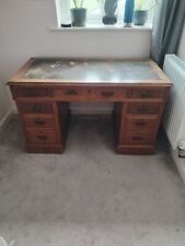 Pedestal desk leather for sale  WARMINSTER