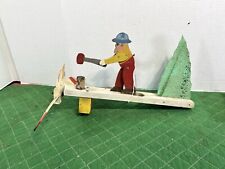 VINTAGE WHIRLIGIG WOOD WOODEN Folk Art Wind Spinners GARDEN HANDMADE Man W/ Axe for sale  Shipping to South Africa