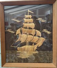 Vintage marquetry galleon for sale  HORNCASTLE