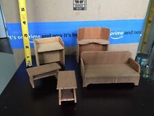 Vintage White Doll House Furniture- Folk Art - Lot Of 5 Pieces for sale  Shipping to South Africa