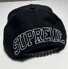 Supreme Black with White Logo and Suede Brim Adjustable Hat for sale  San Antonio