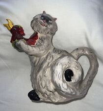 Jarro/vaso de cerâmica para gatos cinza céu azul galo Lynda Corneille 9” assinado sem tampa comprar usado  Enviando para Brazil
