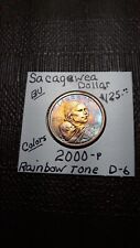 Dólar Sacagawea 2000-P tono arco iris dorado y púrpura gema BU D-6 segunda mano  Embacar hacia Argentina