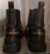 LOVE MOSCHINO ❤️ Chunky Sole Leather Boots Size 6 for sale  Shipping to South Africa