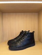 CHRISTIAN LOUBOUTIN Black Louis Orlato Leather High-Top Sneakers -Good Condition, used for sale  Shipping to South Africa