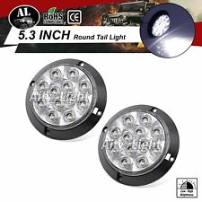2 Pcs 4" 12 LED Round White 12V Back-up Reverse Tail Lamp Light Truck Flatbed RV for sale  Shipping to United States
