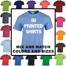 50 CAMISETAS GILDAN IMPRESSAS EM TELA PERSONALIZADA 1 COR FRONTAL ou TRASEIRA Mais de 70 Cores comprar usado  Enviando para Brazil