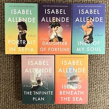 Lote de 5 libros de la autora chilena Isabel Allende.  Ficción histórica. Oficios en muy buen estado, usado segunda mano  Embacar hacia Argentina