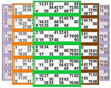 Bilhetes Bingo Flyers bloco de 600 6 para ver, todas as cores marca Jumbo 1-90 folhas comprar usado  Enviando para Brazil