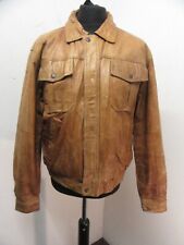 CHAQUETA DE VUELO DE MOTOCICLETA LEVI DE CUERO CAMIONERO TALLA M ACE PATINA segunda mano  Embacar hacia Mexico