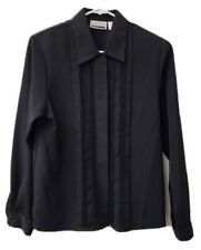 Blusa preta Office Siren elegante manga longa botão escondido tamanho P pequena, usado comprar usado  Enviando para Brazil