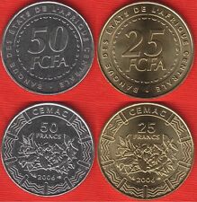 Juego de 2 monedas de África Central: 25 - 50 francos 2006 UNC segunda mano  Embacar hacia Mexico
