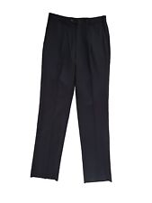 PAL ZILERI MENS NAVY WOOL TROUSERS UNFINISHED CUFFS PLEATED FRONT. W32" × L38". for sale  Shipping to South Africa