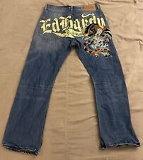 Jeans Eddie Hardy tatuagem caveira cobra masculino 36x32 vintage, ótimo estado. comprar usado  Enviando para Brazil