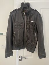 Superdry leather jacket for sale  BEDFORD