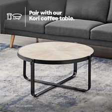 Round Wood Coffee Side Table End Sofa Living Room Wooden Metal Furniture Tea for sale  Shipping to South Africa