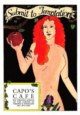 Cartão postal Capo's Café Los Angles Ca Eve Apple tamanho continental 4" por 6" comprar usado  Enviando para Brazil
