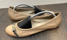 AGL Italy Ballet Flats Patent Leather Beige 2 Tone Italy Calfskin Cap Toe EU 42, used for sale  Shipping to South Africa