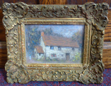 Vintage Old gold frame pastel sketch drawing British Art countryside cottage for sale  Shipping to South Africa