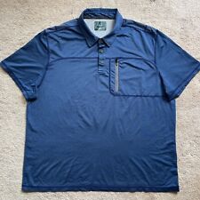 Camisa polo manga curta bolso com zíper VGC G.H.BASS & CO AZUL MARINHO CINZA XXL MSRP $85 comprar usado  Enviando para Brazil