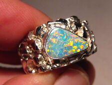   Men's Australian Opal Nugget Ring   Sterling silver  for sale  Shipping to Canada