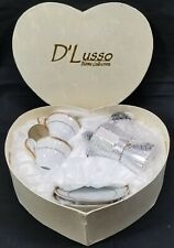 I) D'Lusso Home Collection Espresso Demitasse Coffee Cup Saucer Heart Gift Set for sale  Shipping to South Africa