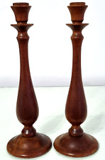 candle pair holders wooden for sale  BEDFORD