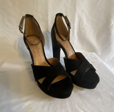 Used, Jessica Simpson soft black 4.5" high heels 1" platform ankle strap size 7M NEW for sale  Shipping to South Africa