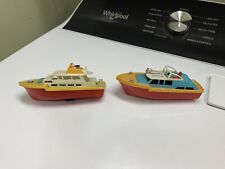 Used, 2 1960s Hard Plastic Dime Store Boats Cabin Cruiser Fishing Yacht NICE DETAILS for sale  Shipping to South Africa