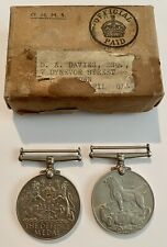 Pair Of WWII Medals: Defence Medal and British War Medal in box No Ribbons for sale  UK