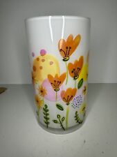 Vaso Pro Flowers primavera/páscoa vidro branco colorido floral brilhante grande 8” comprar usado  Enviando para Brazil
