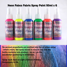 Neon Fabric Spray Paint 50ml x 6 - For Textile Clothing & ART- Iron Fixed for sale  Shipping to South Africa