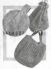 Sacolas de compras vintage de tricô/crochê padrão década de 1930/40/Segunda Guerra Mundial x 3 designs comprar usado  Enviando para Brazil