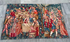 Auténtico Tapiz Francés De Colección Duendes Decoración Medieval Colgante de Pared 120x70 cm, usado segunda mano  Embacar hacia Argentina